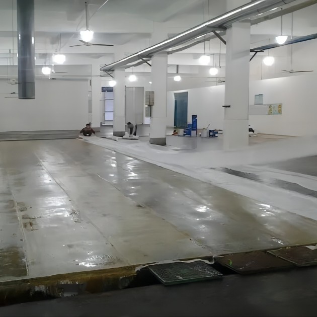 蓬莱防腐蚀地坪,环氧玻纤地坪，玻纤工业地坪，环氧玻纤布地坪,乙烯基玻纤布地坪产品图3